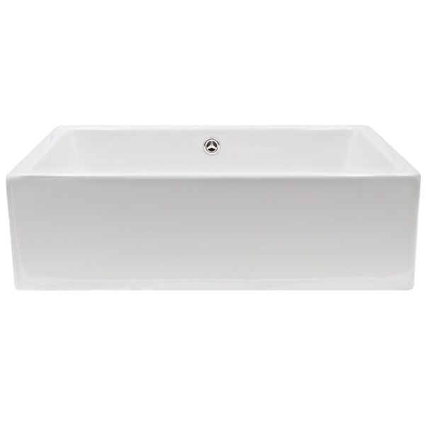 Novatto Rectangular White Porcelain Sink with Overflow NP-018131 - main